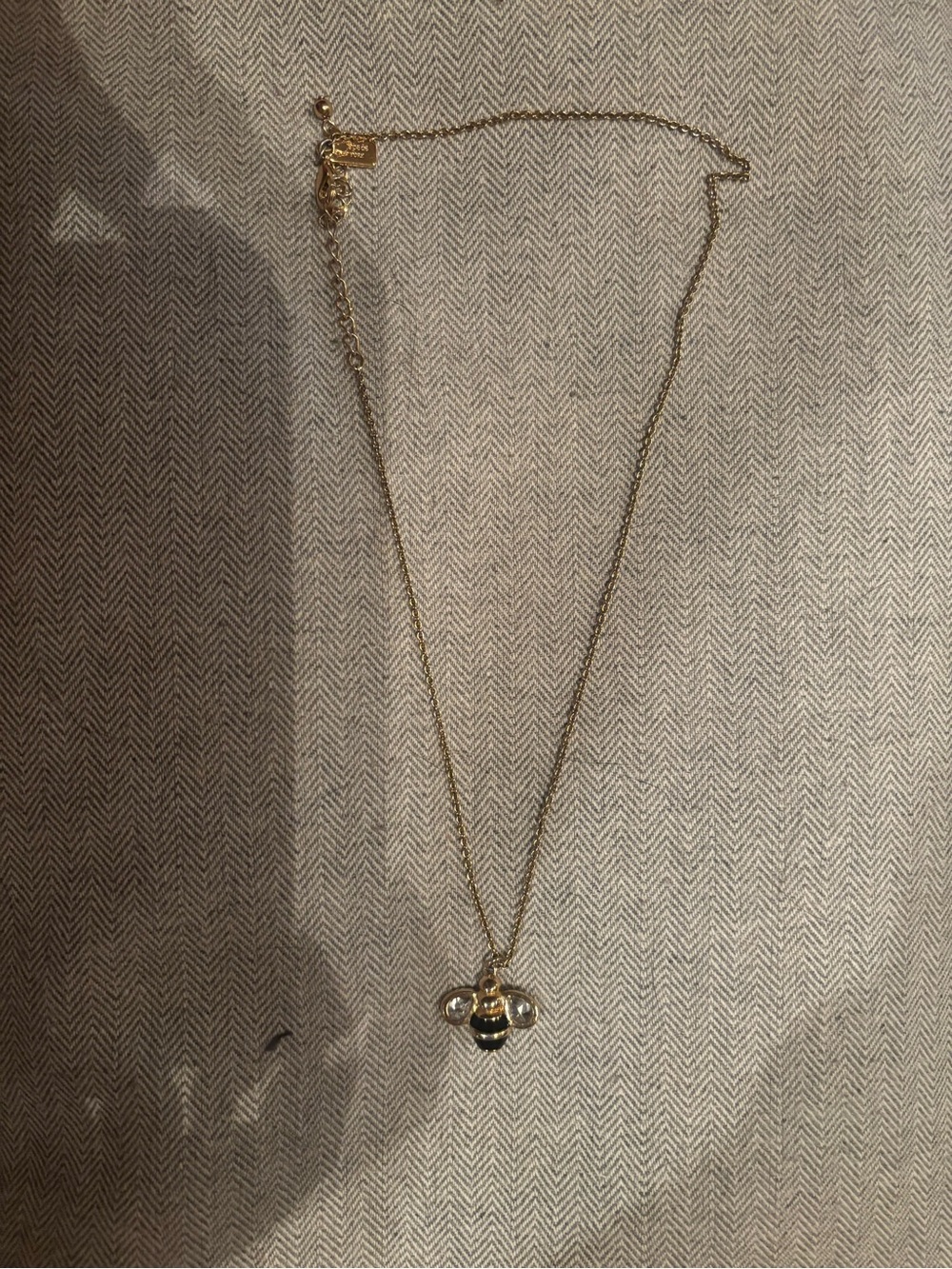 kate spade Gold Bee Pendant Necklace with Crystal Wings
